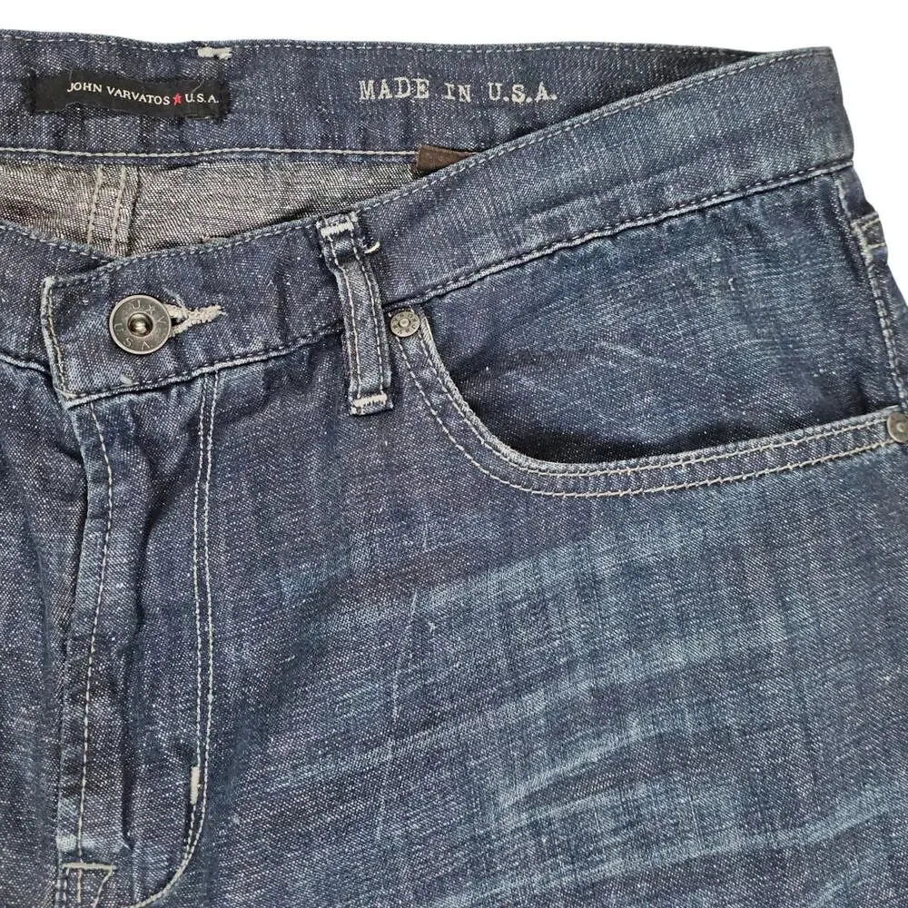 NWT John Varvatos Jeans Mens Size 38 Bowery Slim Straight Leg Casual Medium Wash